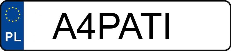 Numer rejestracyjny A4PATI posiada AUDI A6 Numer rejestracyjny A4PATI posiada AUDI A6