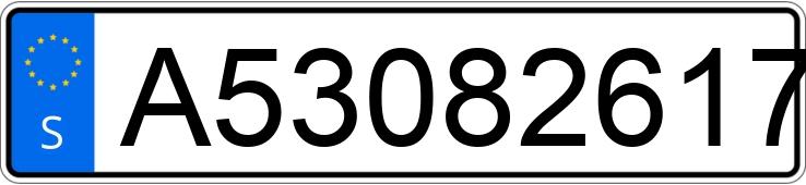 Numer rejestracyjny A53082617 posiada  
