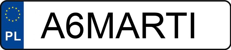 Numer rejestracyjny A6MARTI posiada BMW 320i MR`04 E4 E90 s