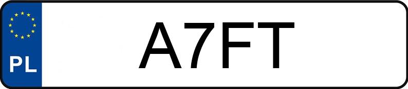 Numer rejestracyjny A7FT posiada DS DS 7 CROSSBACK