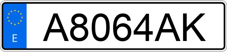 Numer rejestracyjny A8064AK posiada VOLKSWAGEN SANTANA