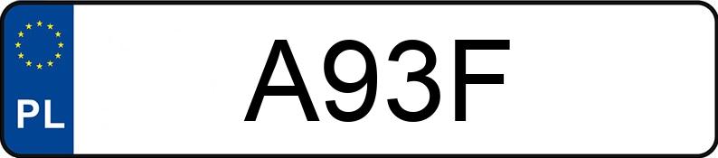 Numer rejestracyjny A93F posiada CADILLAC De Ville 4.9 Kat.