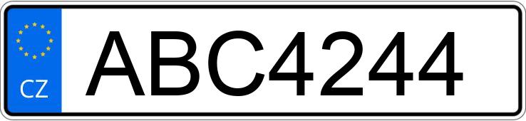 Numer rejestracyjny ABC4244 posiada  .