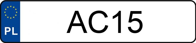 Numer rejestracyjny AC 15 posiada HONDA Accord 2.0i Kat. MR`89 EXi - AC15 Numer rejestracyjny AC 15 posiada HONDA Accord 2.0i Kat. MR`89 EXi - AC15