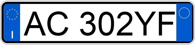 Numer rejestracyjny AC302YF posiada FIAT Panda 1a serie