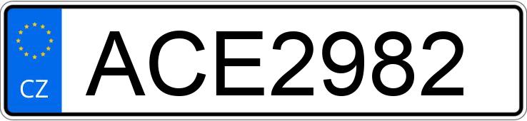 Numer rejestracyjny ACE2982 posiada  .