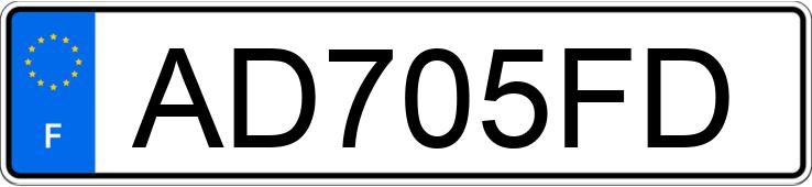 Numer rejestracyjny AD705FD posiada PEUGEOT 206