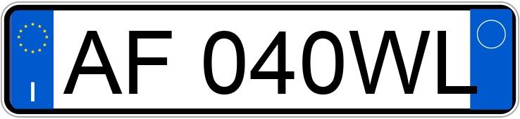 Numer rejestracyjny AF040WL posiada BMW Serie 3