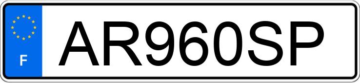 Numer rejestracyjny AR960SP posiada PEUGEOT 207