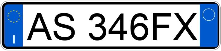 Numer rejestracyjny AS346FX posiada FIAT Panda 1a serie