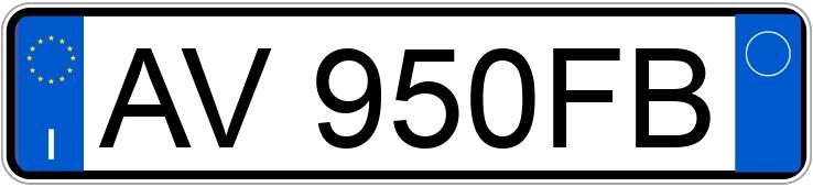 The registration number AV950FB has ALFA ROMEO Gtv-Spider