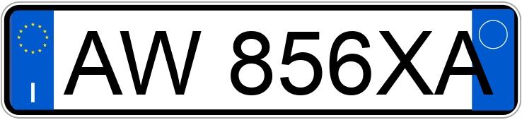 Numer rejestracyjny AW856XA posiada  