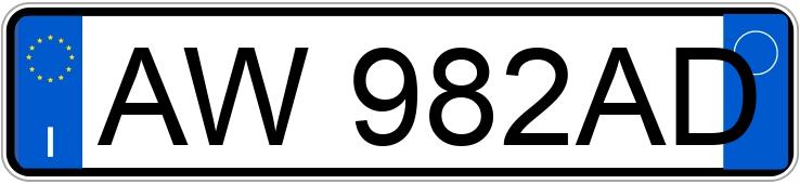 Numer rejestracyjny AW982AD posiada FIAT FREEMONT