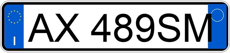 Numer rejestracyjny AX489SM posiada  
