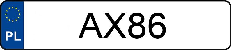 Numer rejestracyjny AX 86 posiada HYUNDAI Coupe Kat. MR`02 E3 Middle - AX86