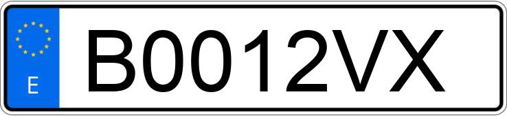 Numer rejestracyjny B0012VX posiada AUDI A3