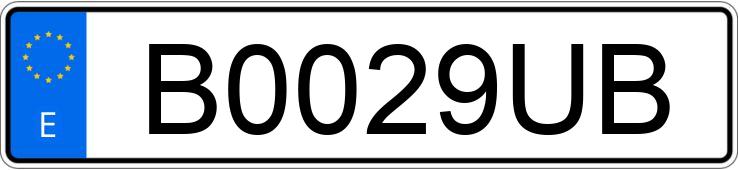 Numer rejestracyjny B0029UB posiada PORSCHE 911