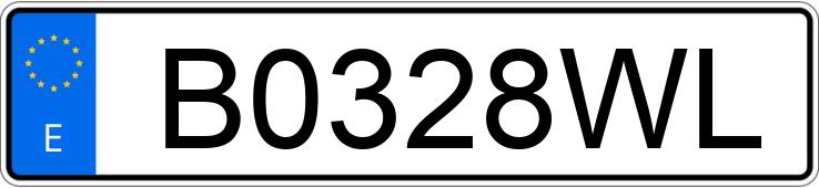 Numer rejestracyjny B0328WL posiada CITROEN XSARA