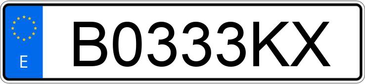 Numer rejestracyjny B0333KX posiada RENAULT 19