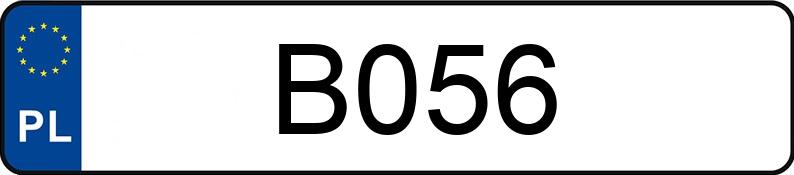 Numer rejestracyjny B056 posiada FORD MUSTANG