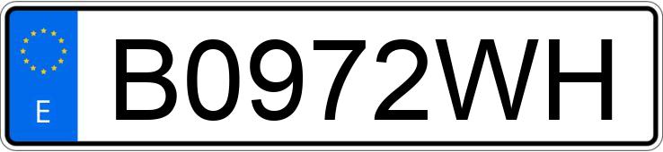 Numer rejestracyjny B0972WH posiada VOLKSWAGEN GOLF