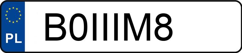 Реєстраційний номер B0IIIM8 має BMW M8