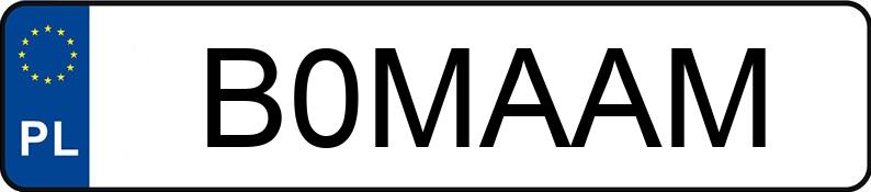 Numer rejestracyjny B0MAAM posiada JAGUAR F-PACE