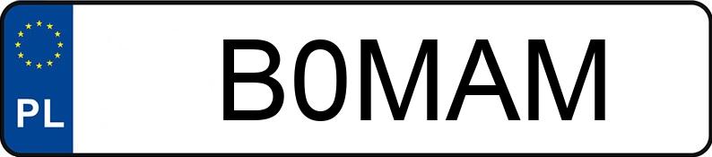 Numer rejestracyjny B0MAM posiada BMW 3