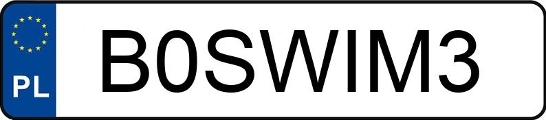 Numer rejestracyjny B0SWIM3 posiada BMW M3