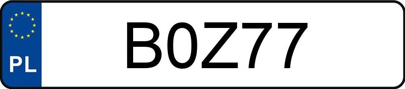 Numer rejestracyjny B0Z77 posiada MERCEDES-BENZ CLA 45 AMG MR`13 E5 117 4Matic