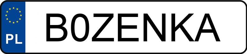 Numer rejestracyjny B0ZENKA posiada SKODA OCTAVIA