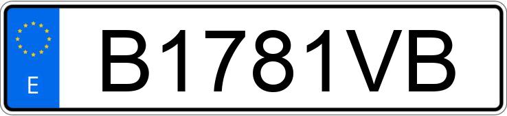 Numer rejestracyjny B1781VB posiada VOLKSWAGEN GOLF