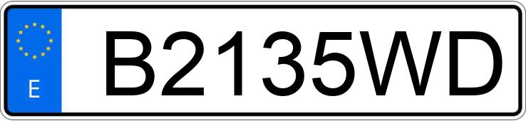 Numer rejestracyjny B2135WD posiada VOLKSWAGEN GOLF