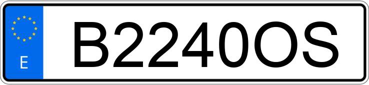 Numer rejestracyjny B2240OS posiada MITSUBISHI MONTERO