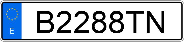 Numer rejestracyjny B2288TN posiada AUDI A3