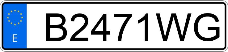 Numer rejestracyjny B2471WG posiada VOLKSWAGEN GOLF