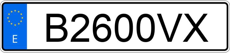 Numer rejestracyjny B2600VX posiada CITROEN XSARA