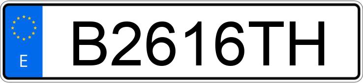 Numer rejestracyjny B2616TH posiada VOLKSWAGEN GOLF