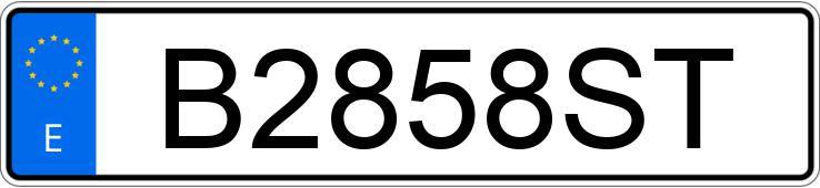 Numer rejestracyjny B2858ST posiada PEUGEOT 205