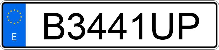 Numer rejestracyjny B3441UP posiada VOLKSWAGEN GOLF