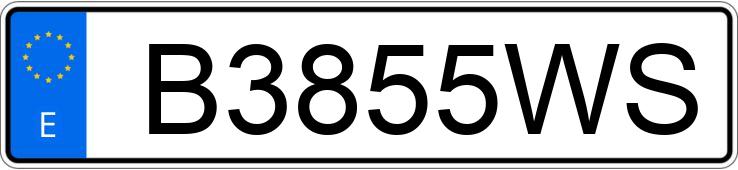 Numer rejestracyjny B3855WS posiada HONDA ACCORD