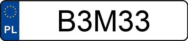 Numer rejestracyjny B3M33 posiada BMW M 3 3.0 MR`22 E6d/e G80 xDrive CS Steptronic