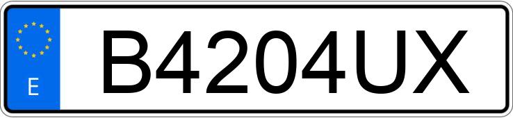 Numer rejestracyjny B4204UX posiada AUDI A4