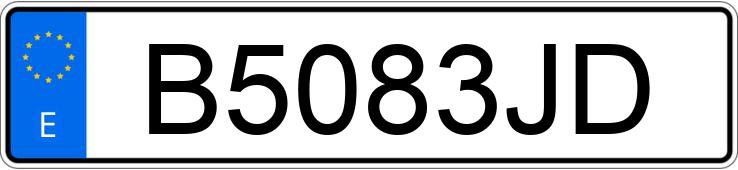 Numer rejestracyjny B5083JD posiada PEUGEOT 205