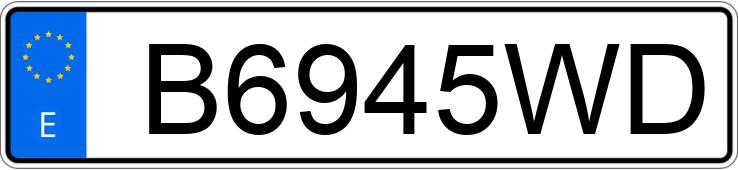 Il numero di registrazione B6945WD ha VOLKSWAGEN GOLF