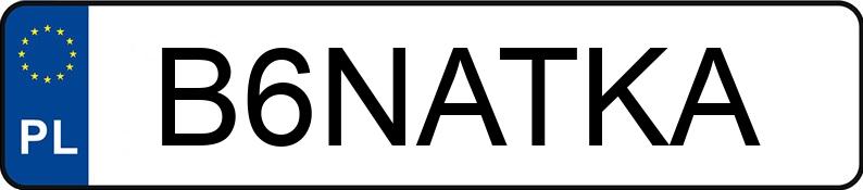 Numer rejestracyjny B6NATKA posiada BMW 320 Diesel MR`16 E6 F30 320 Diesel MR`16 E6 F30