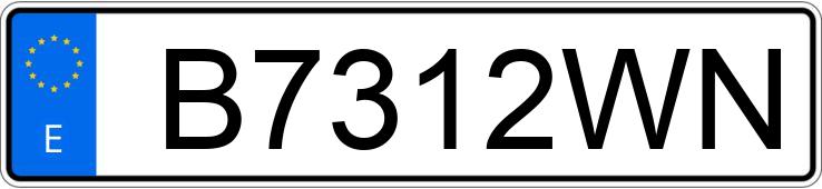 Numer rejestracyjny B7312WN posiada PEUGEOT 206