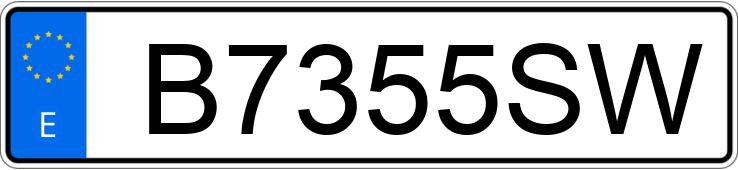 Numer rejestracyjny B7355SW posiada OPEL CALIBRA