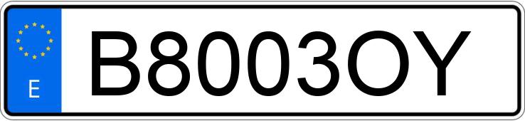 Numer rejestracyjny B8003OY posiada NISSAN MICRA