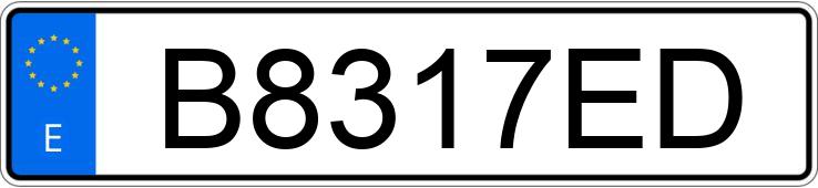 Numer rejestracyjny B8317ED posiada SEAT 127